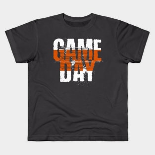 Orange Gameday // Grunge Vintage Football Game Day Burnt Kids T-Shirt
